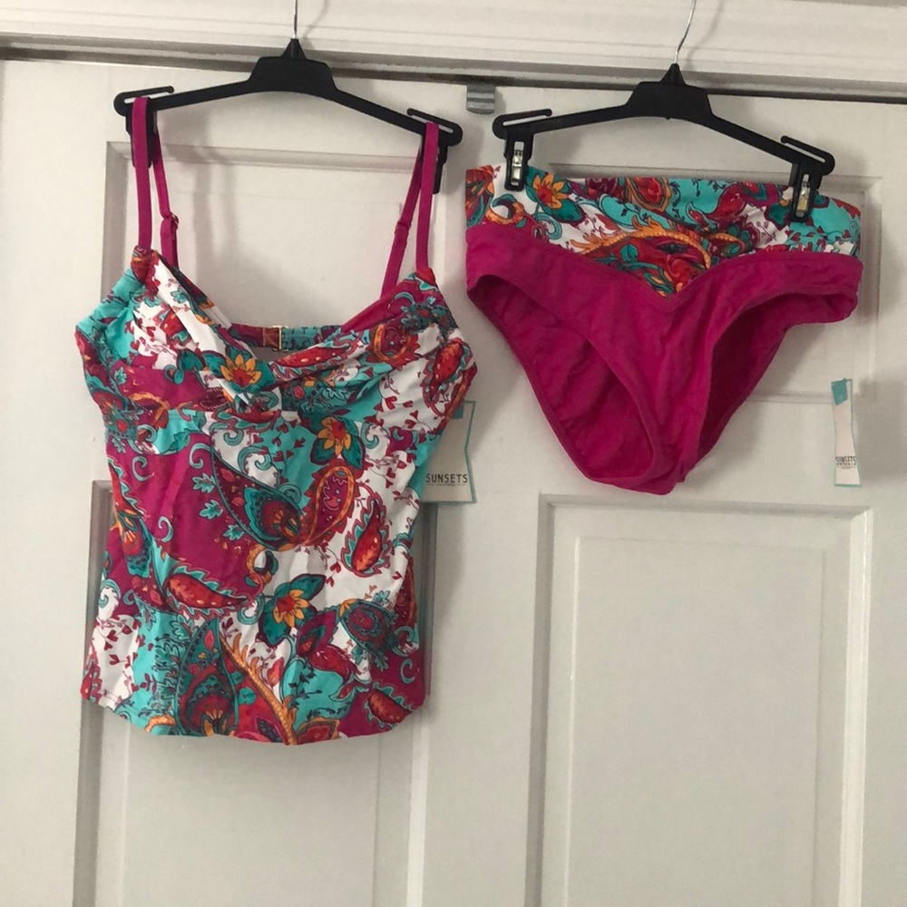 Sunsets Santa Cruz Tankini/High Waist Bikini M